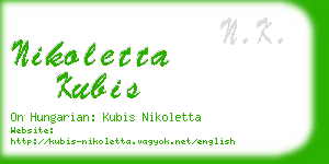 nikoletta kubis business card